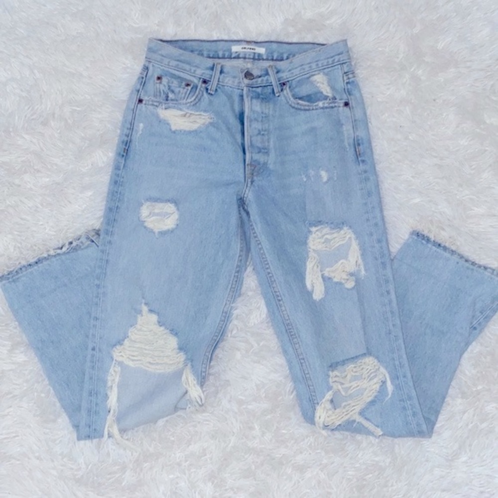 Revolve GRLFRND Ripped straight leg jeans - Picture 3 of 12